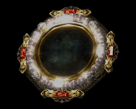 Image of Mirror w/ Pearls & Rubies