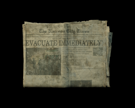 Image of Raccoon City Incident Newspaper